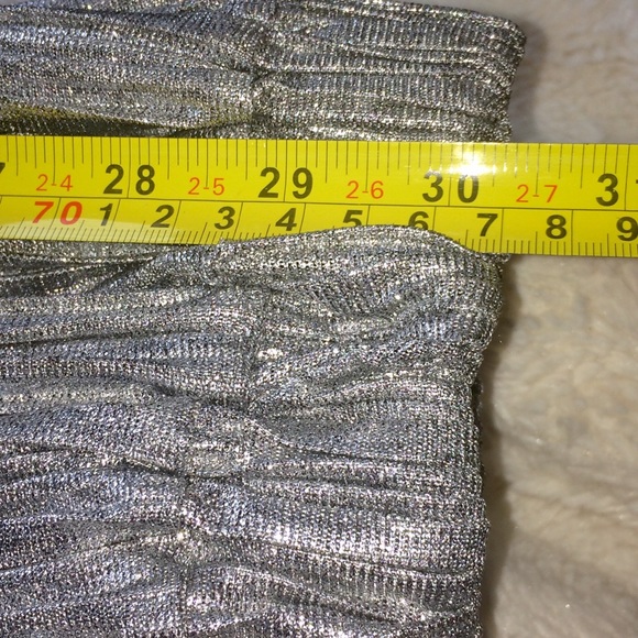 Pleated silver midi skirt. - Picture 6 of 8